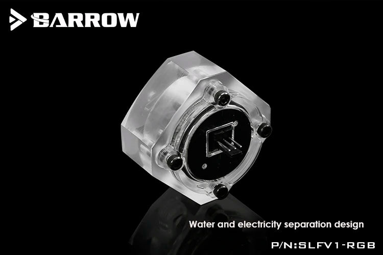 Barrow Computer Water Cooling Flow Velocity Meter Acrylic Ceramic Bearing 5V ARGB Flow Indicator Black,Green.Red,Blue ,SLFV1-RGB