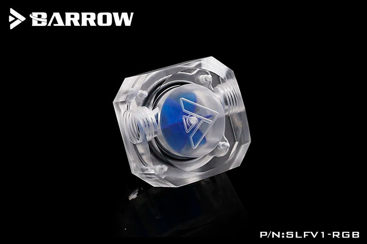 Barrow Computer Water Cooling Flow Velocity Meter Acrylic Ceramic Bearing 5V ARGB Flow Indicator Black,Green.Red,Blue ,SLFV1-RGB