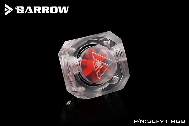 Barrow Computer Water Cooling Flow Velocity Meter Acrylic Ceramic Bearing 5V ARGB Flow Indicator Black,Green.Red,Blue ,SLFV1-RGB