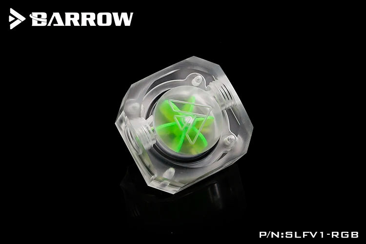 Barrow Computer Water Cooling Flow Velocity Meter Acrylic Ceramic Bearing 5V ARGB Flow Indicator Black,Green.Red,Blue ,SLFV1-RGB