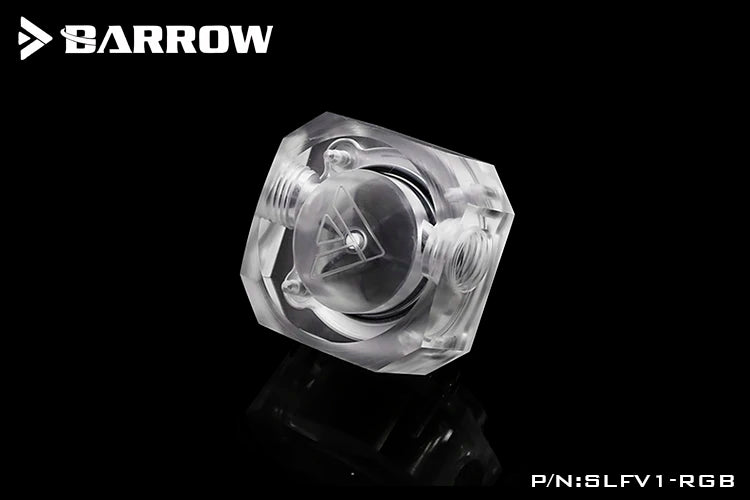 Barrow Computer Water Cooling Flow Velocity Meter Acrylic Ceramic Bearing 5V ARGB Flow Indicator Black,Green.Red,Blue ,SLFV1-RGB