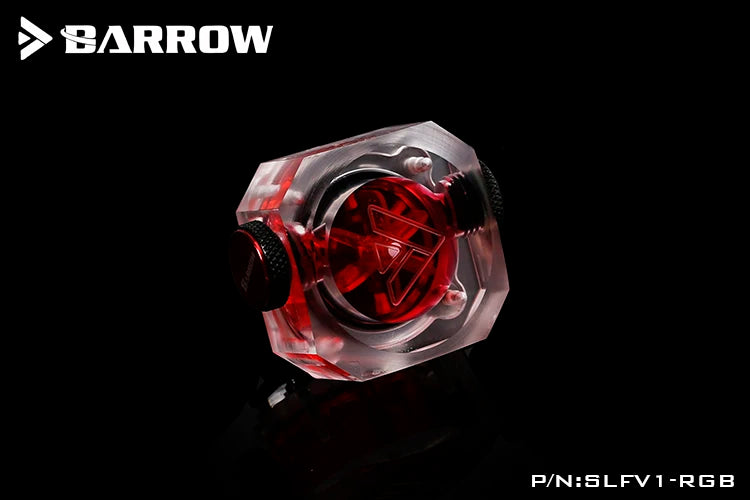 Barrow Computer Water Cooling Flow Velocity Meter Acrylic Ceramic Bearing 5V ARGB Flow Indicator Black,Green.Red,Blue ,SLFV1-RGB