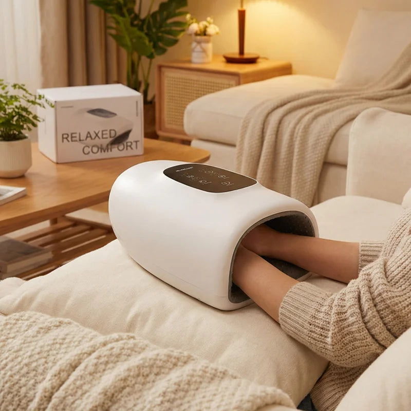 360 Degree Hand Massager Multi-Stage Mode + Hot Compress To Relieve Hand Soreness And Swelling Portable Home Office Massager